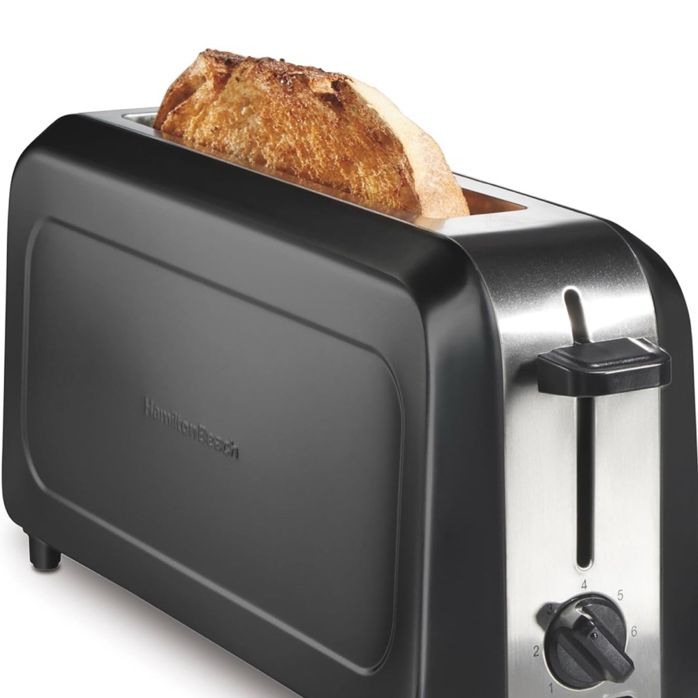 Hamilton Beach Black and Silver Slim Toaster